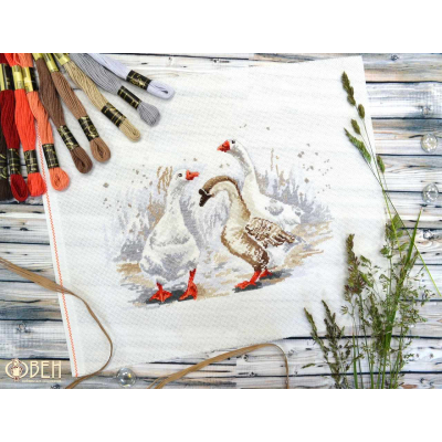 Набор для вышивания Овен №1084 «Три веселых гуся» 19*27 см в интернет-магазине Швейпрофи.рф