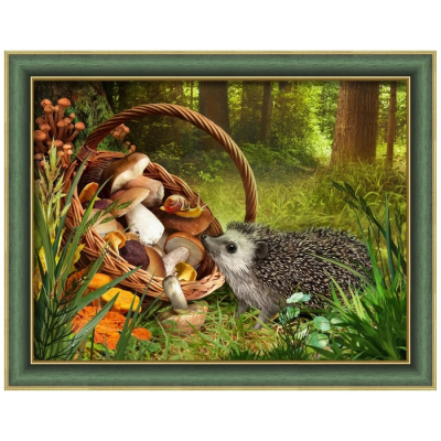Алмазная мозаика АЖ-1760 «Ежик в лесу» 30*40 см в интернет-магазине Швейпрофи.рф