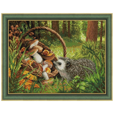 Алмазная мозаика АЖ-1760 «Ежик в лесу» 30*40 см в интернет-магазине Швейпрофи.рф