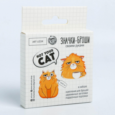 Набор для творчества Арт Узор 4027587 значки-броши «Not your cat» 8*8*1,5 см рыжий в интернет-магазине Швейпрофи.рф