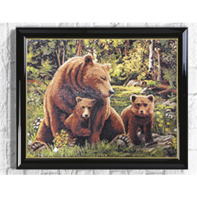 Алмазная мозаика Гранни AG2690 «Медведица и мишки» 40*50 см в интернет-магазине Швейпрофи.рф