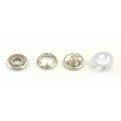 Кнопки «BABY»  9,5 мм (кольцо) (уп. 1440 шт.) нержавейка белый в интернет-магазине Швейпрофи.рф