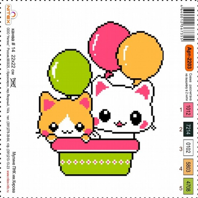 Набор для вышивания Нитекс 2203 «Котята в чашке» 22*22 см в интернет-магазине Швейпрофи.рф