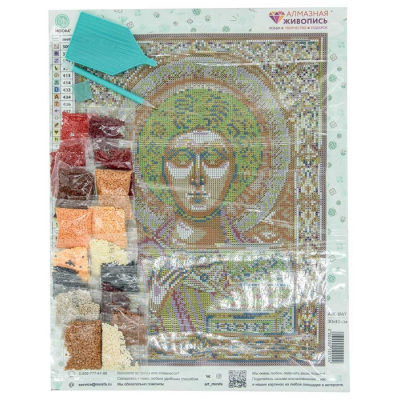 Алмазная мозаика АЖ-1847 «Икона Пантелеймон Целитель» 30*40 см в интернет-магазине Швейпрофи.рф