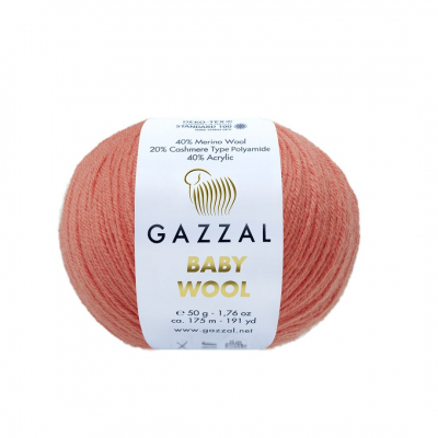 Пряжа Бэби Вул  (Baby Wool Gazzal ), 50 г / 175 м  819  коралл в интернет-магазине Швейпрофи.рф