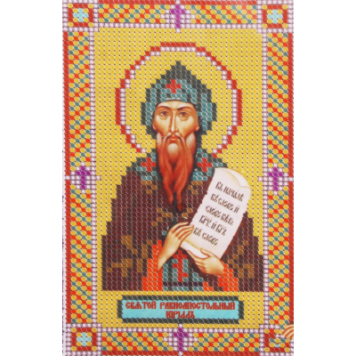 Ткань для вышивания бисером А5 иконы БИС Арт. 3-63 «Св.Кирилл» 10,5*17 см в интернет-магазине Швейпрофи.рф