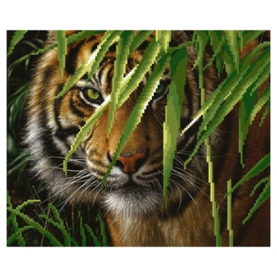 Ткань для вышивания бисером М.П.Студия Г-037 «Тигр» 40*50 см в интернет-магазине Швейпрофи.рф