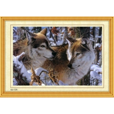 Ткань для вышивания бисером А3 БИС 526 «Волчья пара» 33*45 см в интернет-магазине Швейпрофи.рф