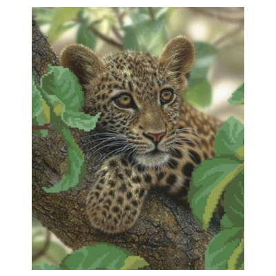 Ткань для вышивания бисером М.П.Студия Г-020 «Молодой леопард» 22,5*27,5 см в интернет-магазине Швейпрофи.рф