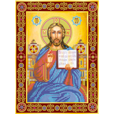 Ткань с рисунком для вышивания бисером  АБРИС АРТ. АСК -149  «Венчальная Иисус» 17*23 см в интернет-магазине Швейпрофи.рф