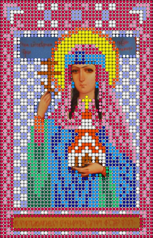 Ткань для вышивания бисером А5 КМИ-5428 «Св. Царица Тамара» 10*18 см