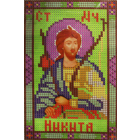 Ткань для вышивания бисером А5 иконы БИС Арт. 3-38 «Св.Муч. Никита» 10,5*17 см
