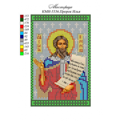 Ткань для вышивания бисером А5 КМИ-5336 «Пророк Илья» 10*18 см в интернет-магазине Швейпрофи.рф
