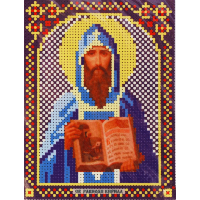 Ткань для вышивания бисером А5 иконы БИС МК-033 «Св. Кирилл» 12*16 см в интернет-магазине Швейпрофи.рф