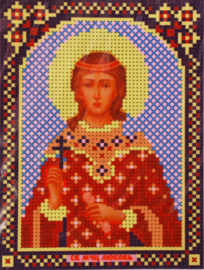 Ткань для вышивания бисером А5 иконы БИС МК-019 «Св. Любовь» 12*16 см