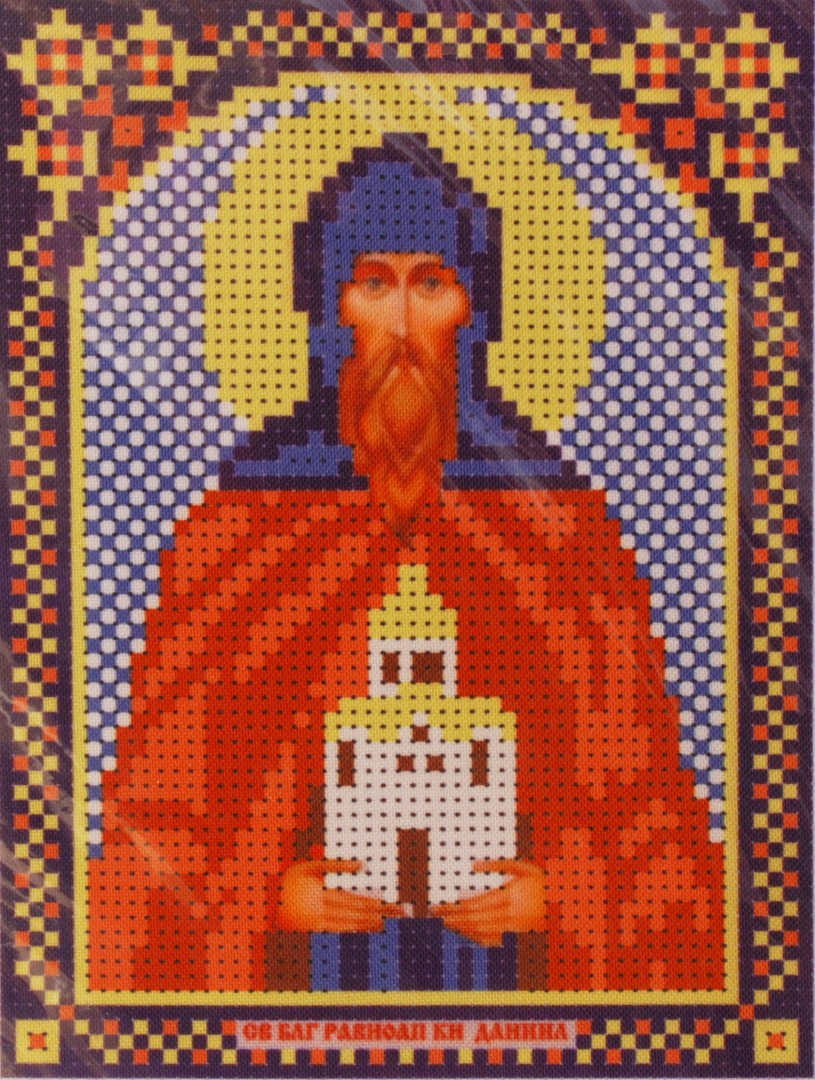 Ткань для вышивания бисером А5 иконы БИС МК-028 «Св. Даниил» 12*16 см