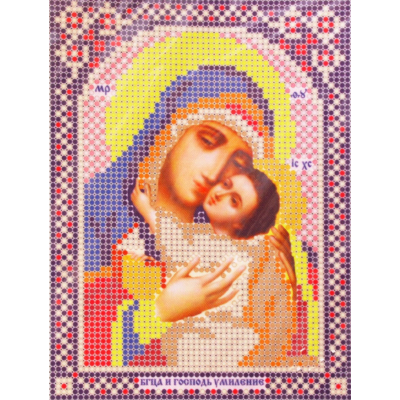 Ткань для вышивания бисером А5 иконы БИС МК-210 «Умиление. Б-ца и Иисус» 12*16 см в интернет-магазине Швейпрофи.рф