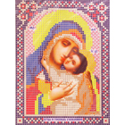 Ткань для вышивания бисером А5 иконы БИС МК-210 «Умиление. Б-ца и Иисус» 12*16 см