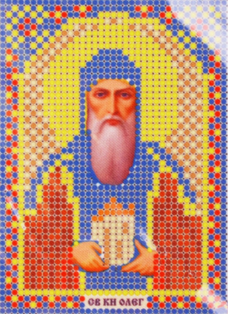 Ткань для вышивания бисером А6 иконы БИС ММ-060 «Св. Олег» 7,5*10,5 см