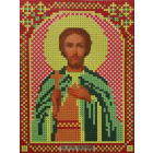 Ткань для вышивания бисером А5 иконы БИС МК-030 «Св. Евгений» 12*16 см