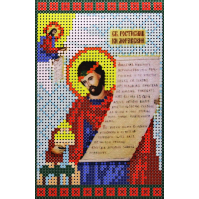 Ткань для вышивания бисером А5 КМИ-5445 «Св. Ростислав» 10*18 см в интернет-магазине Швейпрофи.рф