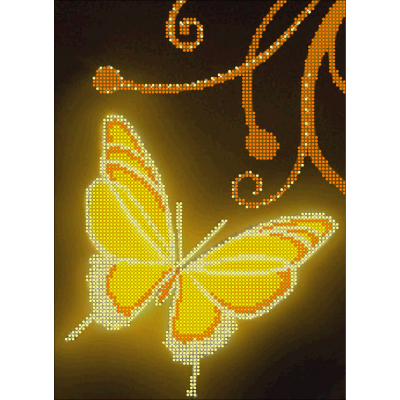 Ткань для вышивания бисером А4 КМЧ-4368 «Золотая бабочка» 17*25 см в интернет-магазине Швейпрофи.рф