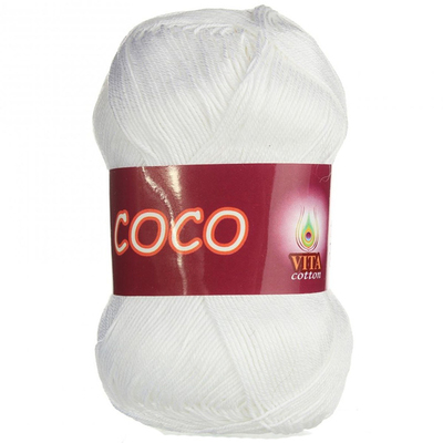 Пряжа Коко Вита (Coco Vita Cotton), 50 г / 240 м, 3851 белый в интернет-магазине Швейпрофи.рф