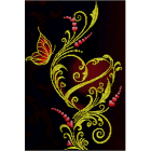 Ткань для вышивания бисером А3 КМЧ-3418 «Бабочки и сердце» 25*37 см