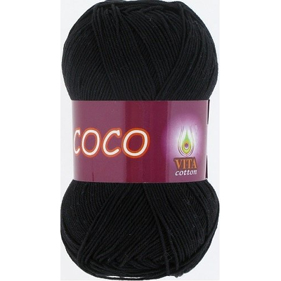 Пряжа Коко Вита (Coco Vita Cotton), 50 г / 240 м, 3852 черный в интернет-магазине Швейпрофи.рф