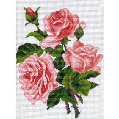 Ткань для вышивания бисером МП 4015 «Розовые розы» шелк 37*49 см в интернет-магазине Швейпрофи.рф