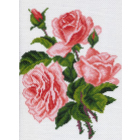Ткань для вышивания бисером МП 4015 «Розовые розы» шелк 37*49 см