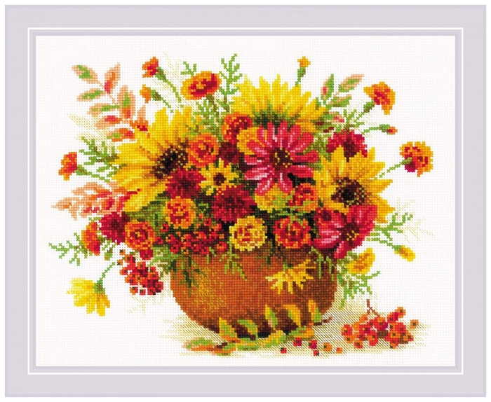 Набор для вышивания Риолис №1973 «Осенние цветы» 24*30 см
