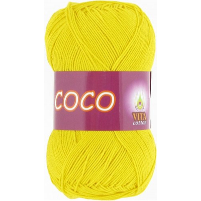 Пряжа Коко Вита (Coco Vita Cotton), 50 г / 240 м, 4320 ярко-желтый в интернет-магазине Швейпрофи.рф