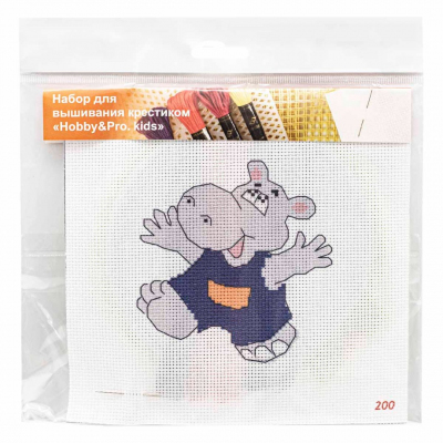 Набор для вышивания HP Kids 200 «Бегемотик» 19*19 см 501132 в интернет-магазине Швейпрофи.рф