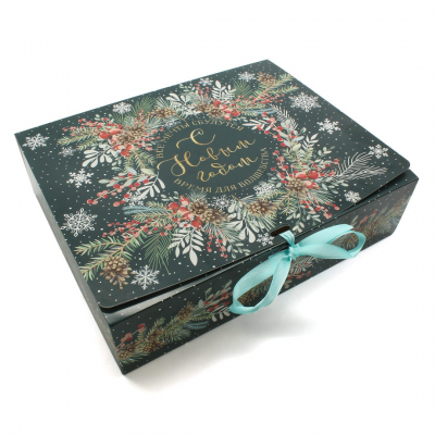 Коробка подарочная 6919082 складная «Новогодняя ботаника» 9*24,5*31 см в интернет-магазине Швейпрофи.рф