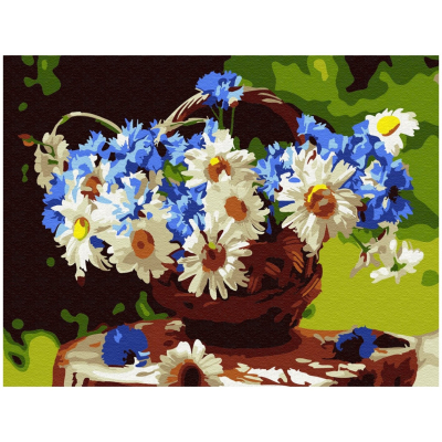 Картина по номерам Molly КН0772 «Корзина полевых цветов» 15*20 см в интернет-магазине Швейпрофи.рф