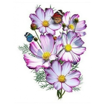Картина по номерам Molly КН0988 «Цветы космеи»  15*20 см в интернет-магазине Швейпрофи.рф