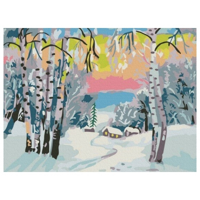 Картина по номерам Molly КН0989 «Зимний пейзаж»  15*20 см в интернет-магазине Швейпрофи.рф