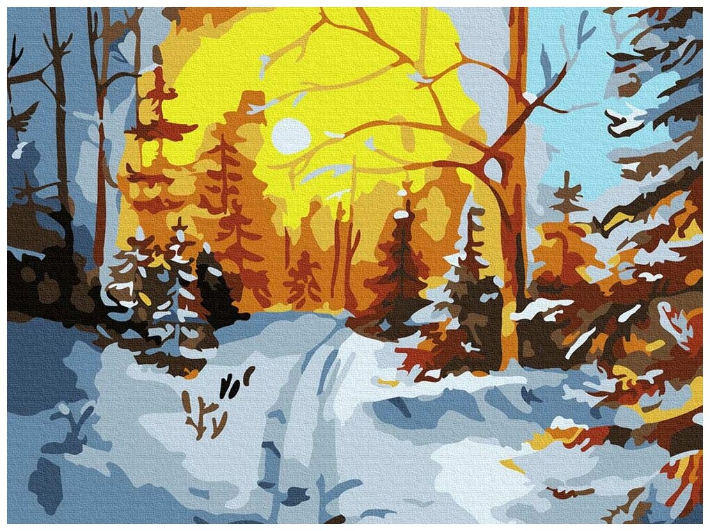 Картина по номерам Molly КН0999 «Зимний лес»  15*20 см