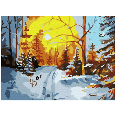 Картина по номерам Molly КН0999 «Зимний лес»  15*20 см в интернет-магазине Швейпрофи.рф