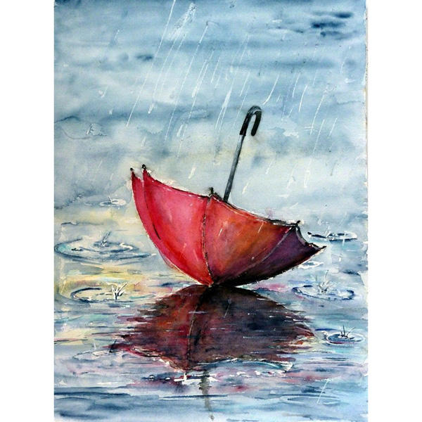 Картина по номерам Molly КН1006 «Красный зонтик»  15*20 см