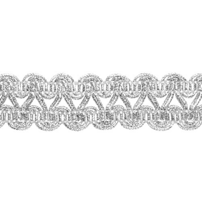 Тесьма металл. 22 мм 0384-1926  (уп. 18,29 м) серебро в интернет-магазине Швейпрофи.рф