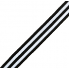 Тесьма рубчик 20 мм неэластичная  Лампас KTS0620 уп.64 м черный/белый в интернет-магазине Швейпрофи.рф