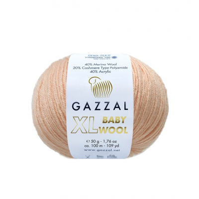 Пряжа Бэби Вул  (Baby Wool Gazzal ), 50 г / 175 м  834 персик в интернет-магазине Швейпрофи.рф