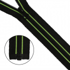 Молния Т7 декор. спираль 1-бег. 65 см «Полосы» 17265 черный/зеленый