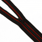 Молния Т7 декор. спираль 1-бег. 65 см «Полосы» 17265 черный/красный