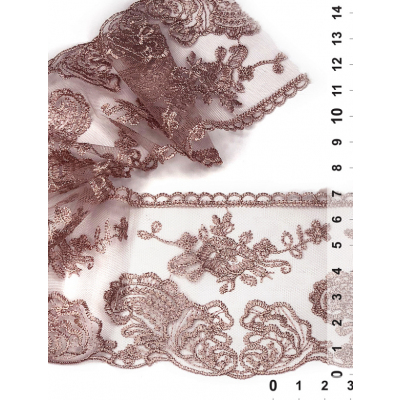Кружево капрон  95 мм TBY.BL.40467 сетка (уп. 13,71 м) 6615 розовая пудра в интернет-магазине Швейпрофи.рф