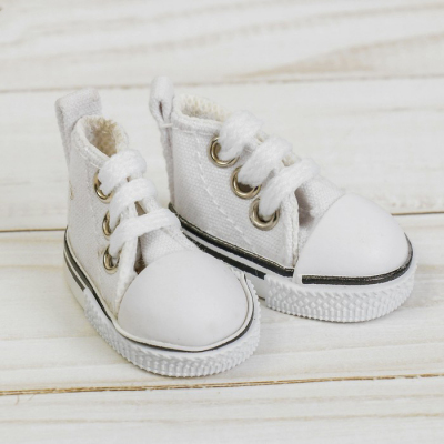 Обувь для игрушек (Кеды) 3785818  5,0 см  выс.2,8 см на липах белый (1 пара) в интернет-магазине Швейпрофи.рф