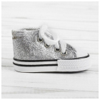 Обувь для игрушек (Кеды) 4072469  7,5 см  блестки (1 пара) серебро в интернет-магазине Швейпрофи.рф