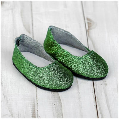 Обувь для игрушек (Туфли) 4258933 «Блестки» 7,0 см зеленый (пара) в интернет-магазине Швейпрофи.рф